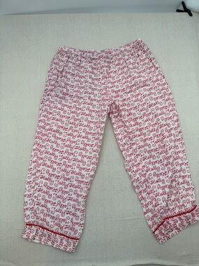ND Intimates White & Red Script Pajama Pants - Unbranded